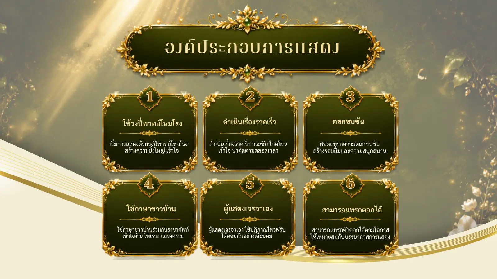 ลักษณะวิธีการแสดงละครนอก
