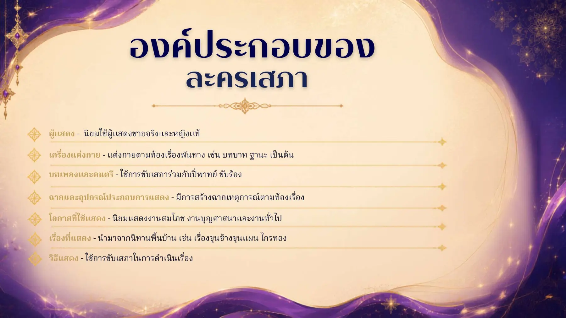 องค์ประกอบละครเสภา