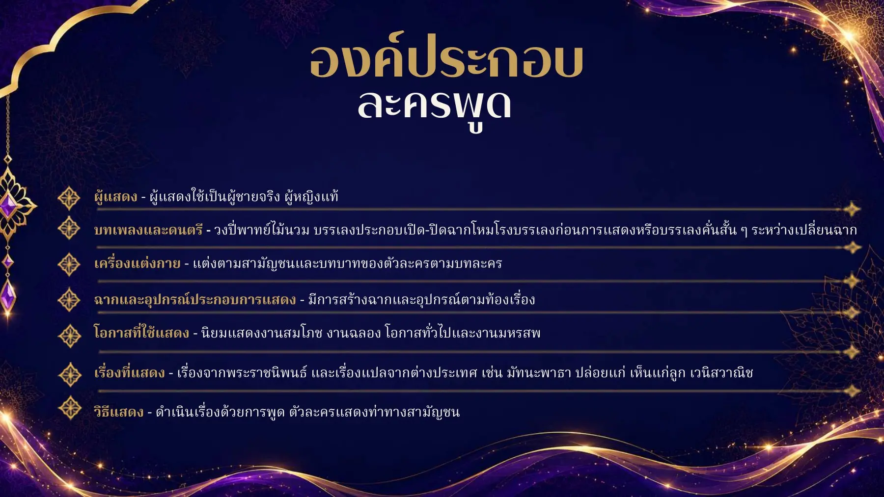 องค์ประกอบละครพูด