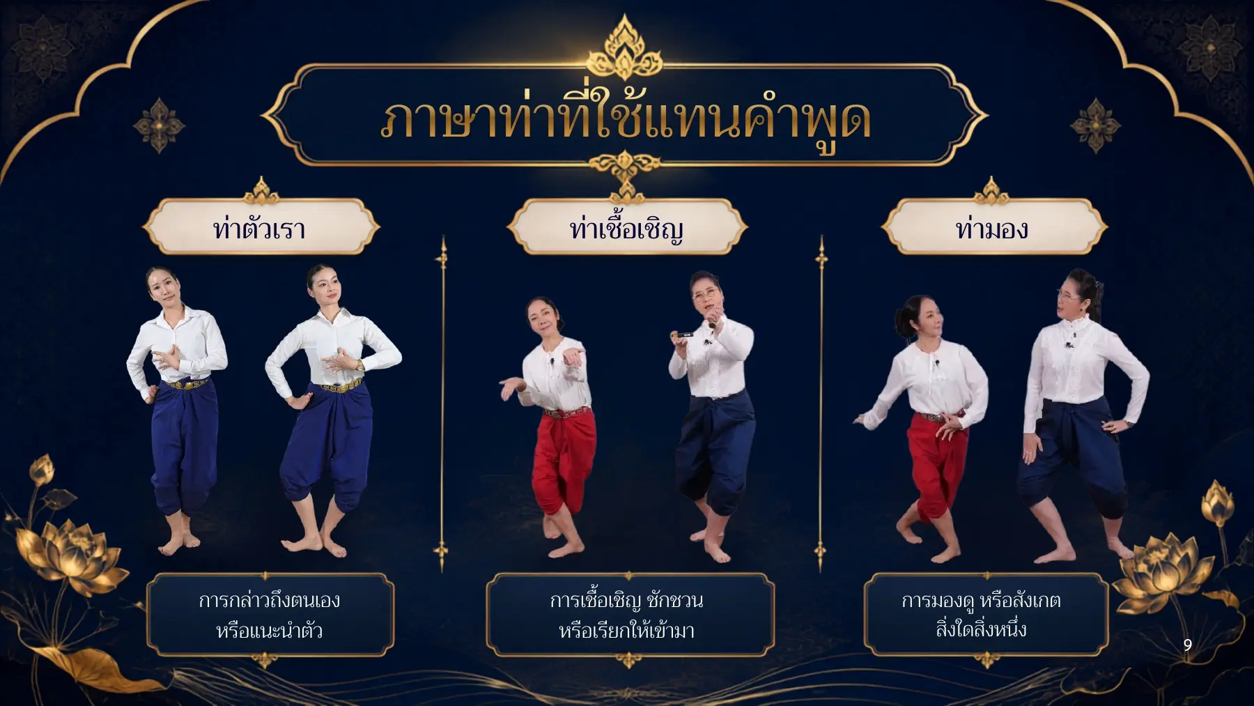 ท่าตัวเรา ท่าเชื้อเชิญ และท่ามอง