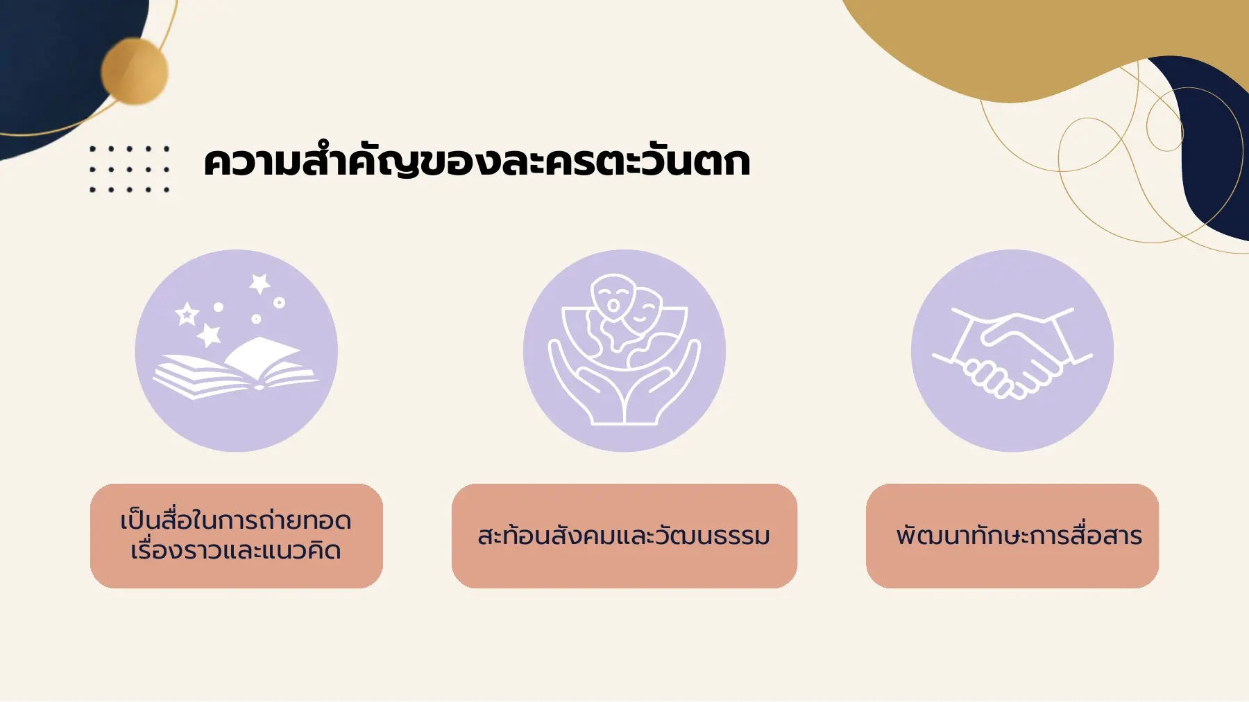 ความสำคัญของละครตะวันตก