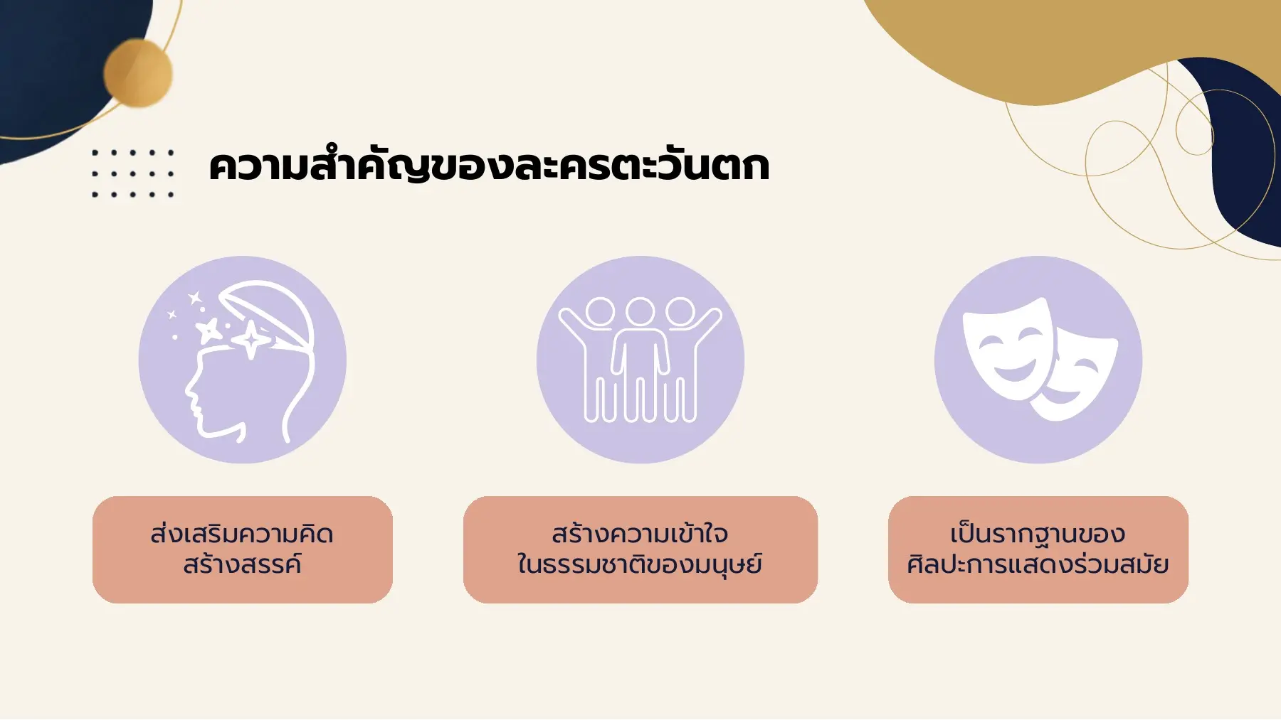 ความสำคัญของละครตะวันตก