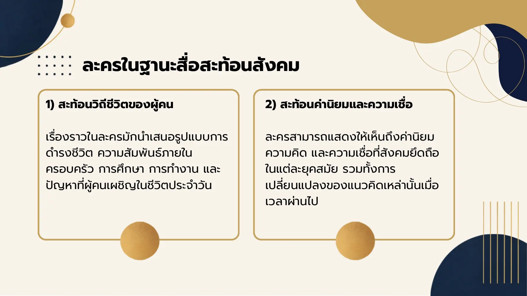 ละครในฐานะสื่อสะท้อนสังคม
