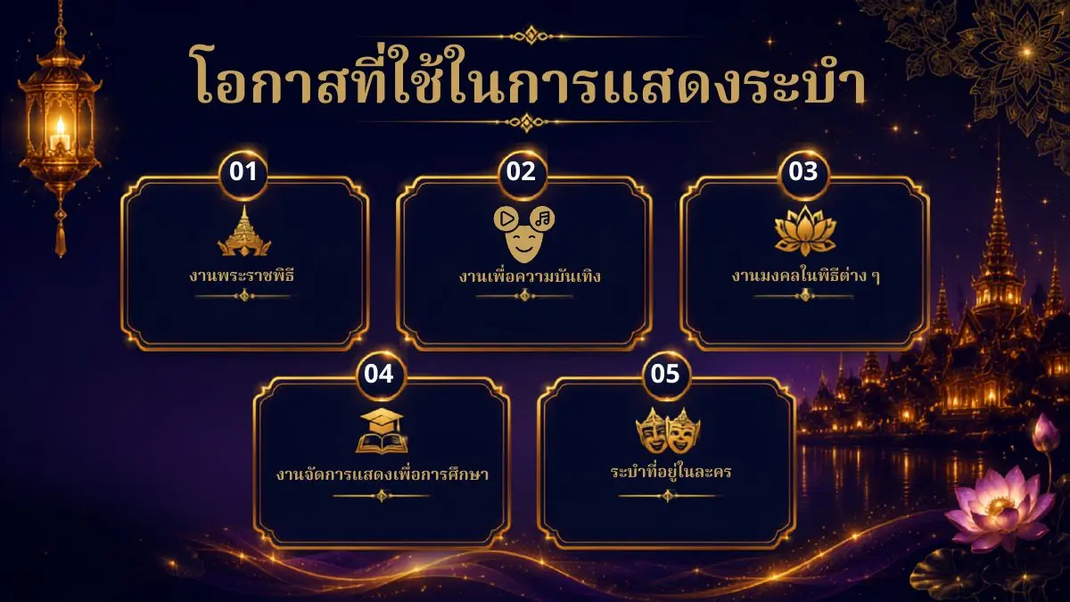โอกาสที่ใช้ในการแสดงระบำ