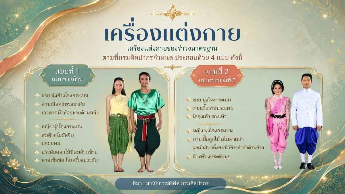 เครื่องแต่งกายรำวงมาตรฐานแบบชาวบ้านและรัชกาลที่ 5