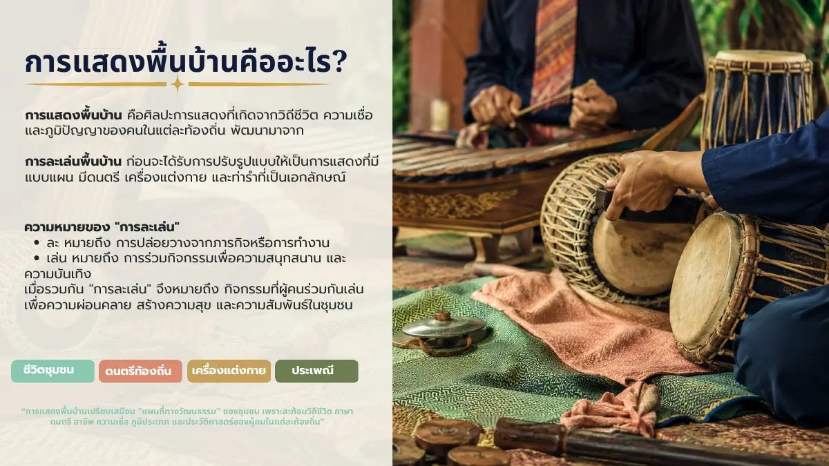 ความหมายของการแสดงพื้นบ้านและการละเล่น