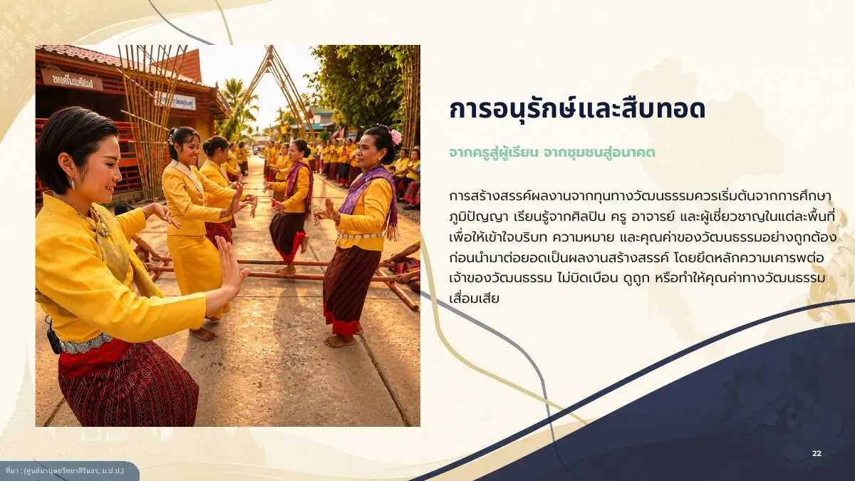 การอนุรักษ์และสืบทอดการแสดงพื้นบ้าน